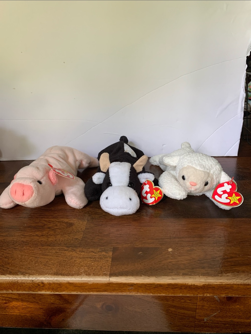 Ty Vintage Beanie Babies featuring Squealer the pig, Daisy the cow, and Fleece